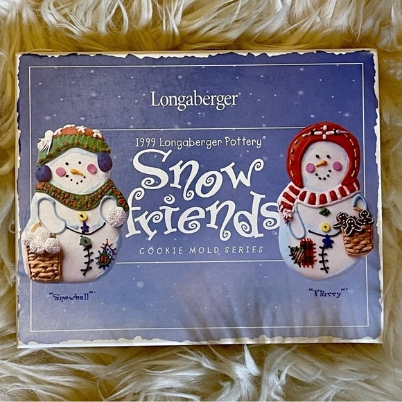 1999 Longaberger Pottery Cookie Mold Series “Snow Friends,” Snowball and Flurry - Picture 2 of 6